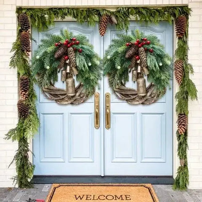 Christmas Wreath with Handcrafted Vine Base and Dried Pinecone Accents, 17 Inch Veldora