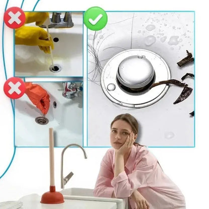 Sink Stopper with Dual Silicone Seal and Pop-Up One-Touch Operation, Built-In Strainer Veldora