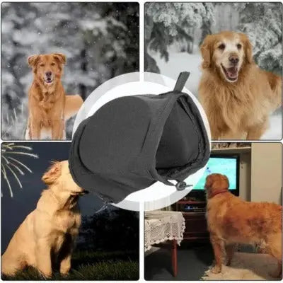 Dog Noise Reducing Ear Muffs with Plush Insulated Fabric and Adjustable Pull-Rope Fit Veldora