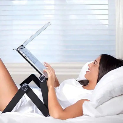 Adjustable Laptop Stand with Detachable Mouse Pad and Foldable Travel Design Veldora