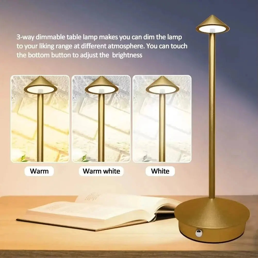 LED Desk Lamp with Touch Controls and Rechargeable Battery, 3 Color Temperatures Veldora
