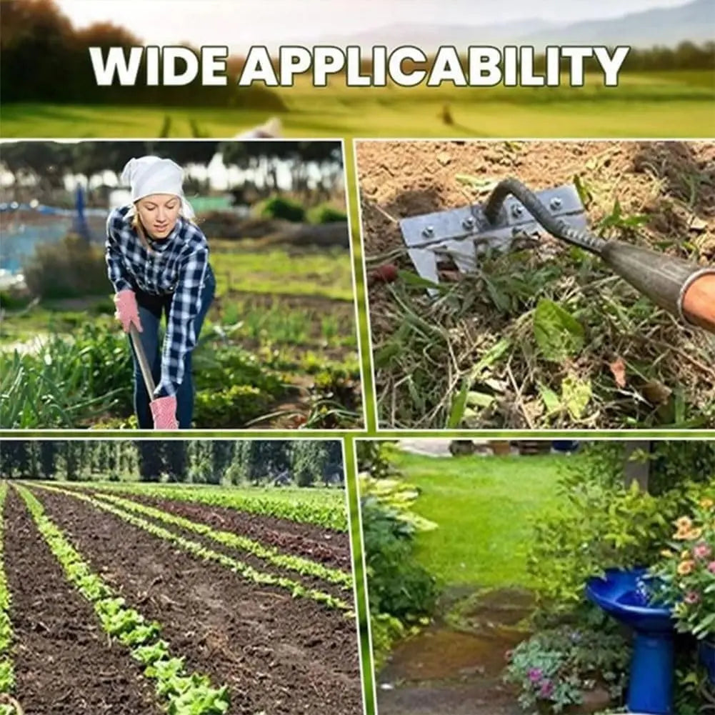 Garden Weeding Rake with Carbon Steel Head and Comfort Grip, Fits Standard Wooden Handles Veldora