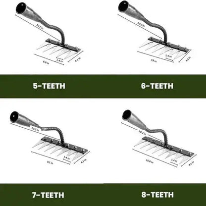Garden Weeding Rake with Carbon Steel Head and Comfort Grip, Fits Standard Wooden Handles Veldora