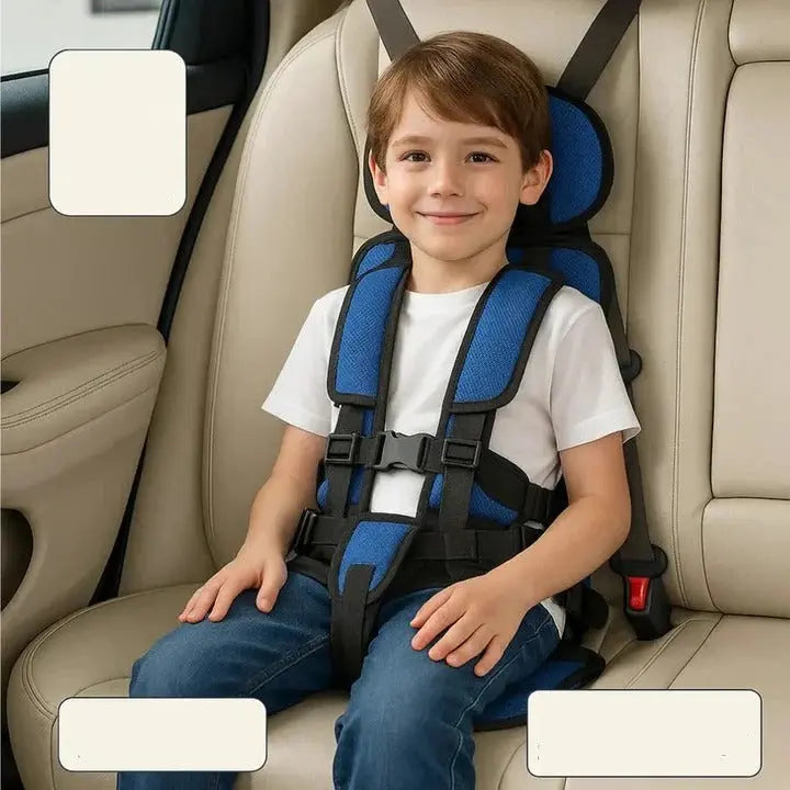 Travel Booster Seat with Foldable Design and Integrated 5-Point Harness, Carry Bag Veldora