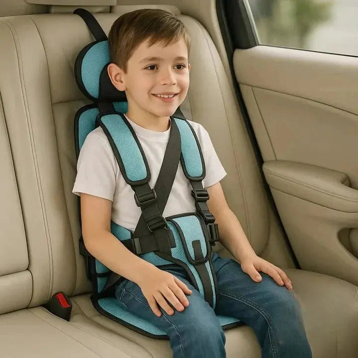 Travel Booster Seat with Foldable Design and Integrated 5-Point Harness, Carry Bag Veldora