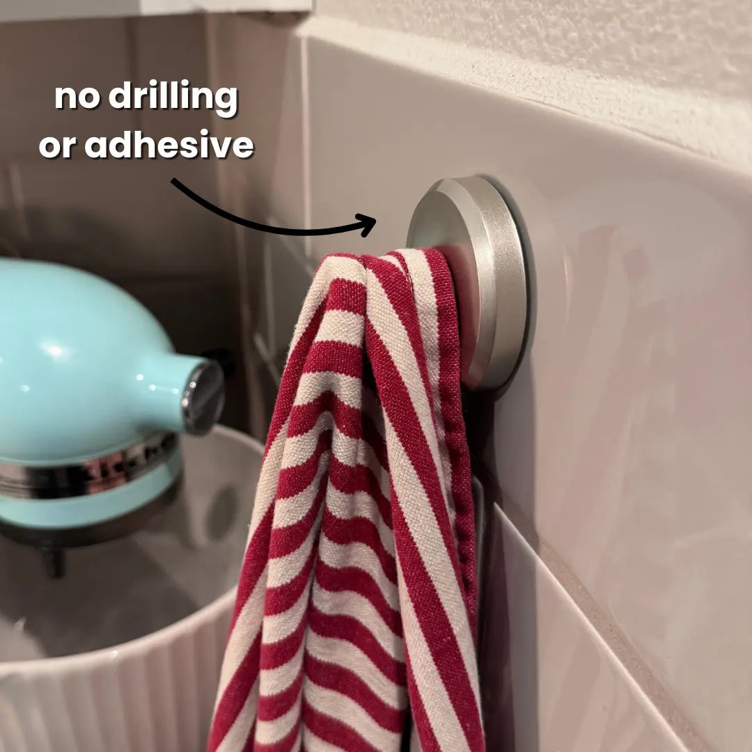 Suction Cup Hooks with Locking Suction Base and Tool-Free Setup, 15 lb Capacity Set of 4 Veldora