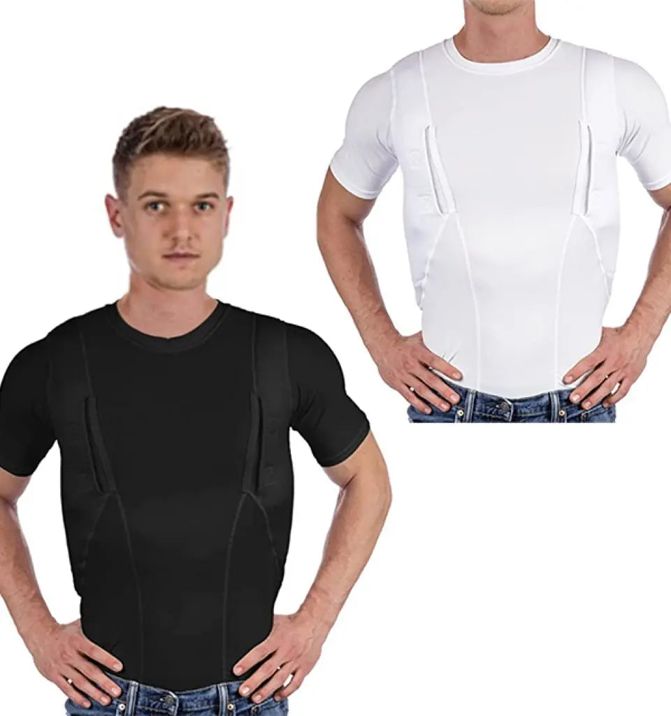 Concealed Carry Shirt with Dual Ambidextrous Holsters and Compression Fit, Breathable Veldora