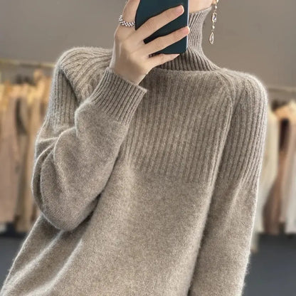 Cashmere Turtleneck Sweater with Fine Gauge Knit and Lightweight Warmth, Regular Fit Veldora