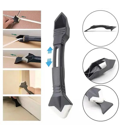 Caulk Removal Tool with Stainless Scraper and Triangular Smoothing Blade, Soft Grip Handle Veldora