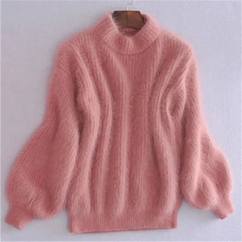 Loose Knit Sweater with Wide Crew Neck and Ribbed Cuffs, Relaxed Vintage-Inspired Fit Veldora