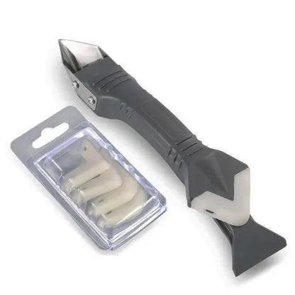 Caulk Removal Tool with Stainless Scraper and Triangular Smoothing Blade, Soft Grip Handle Veldora