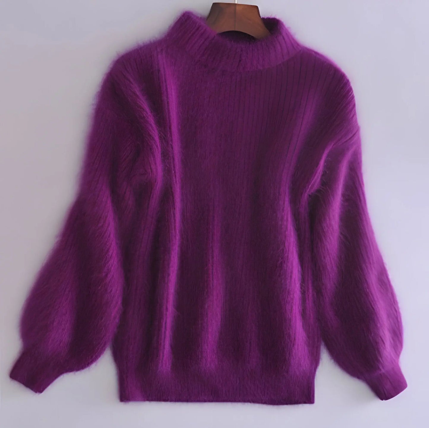 Loose Knit Sweater with Wide Crew Neck and Ribbed Cuffs, Relaxed Vintage-Inspired Fit Veldora