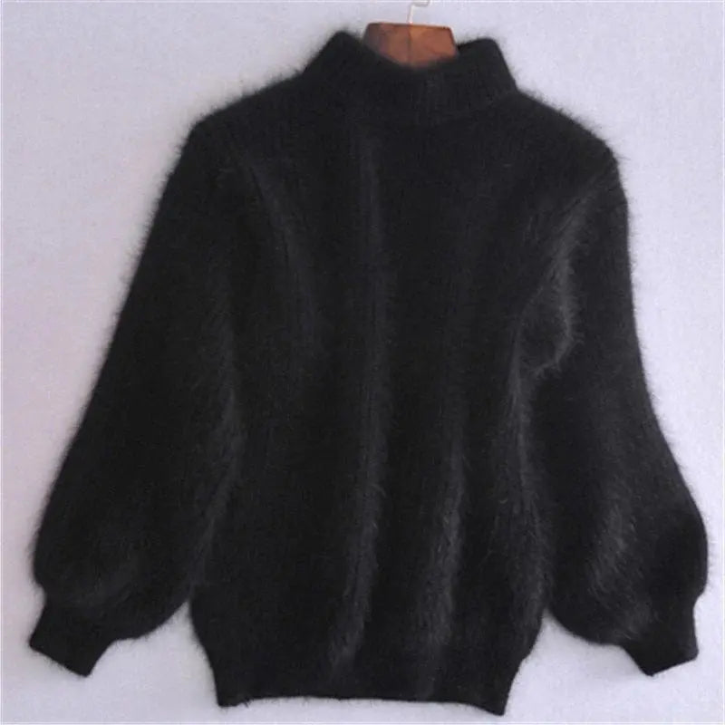 Loose Knit Sweater with Wide Crew Neck and Ribbed Cuffs, Relaxed Vintage-Inspired Fit Veldora