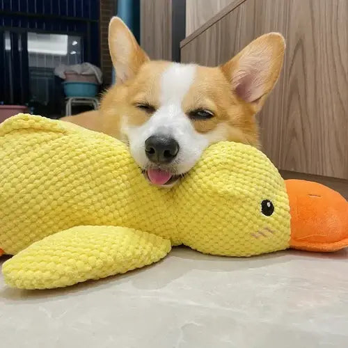 Plush Duck Toy for Dogs with Low Quack and Durable Soft Fabric, Machine Washable Veldora