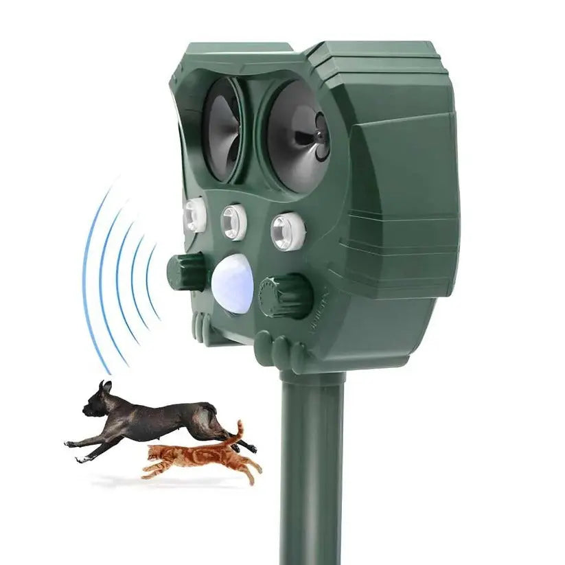 Ultrasonic Animal Repeller with Solar Power and Motion-Activated IR Light, 26-Foot Range Veldora