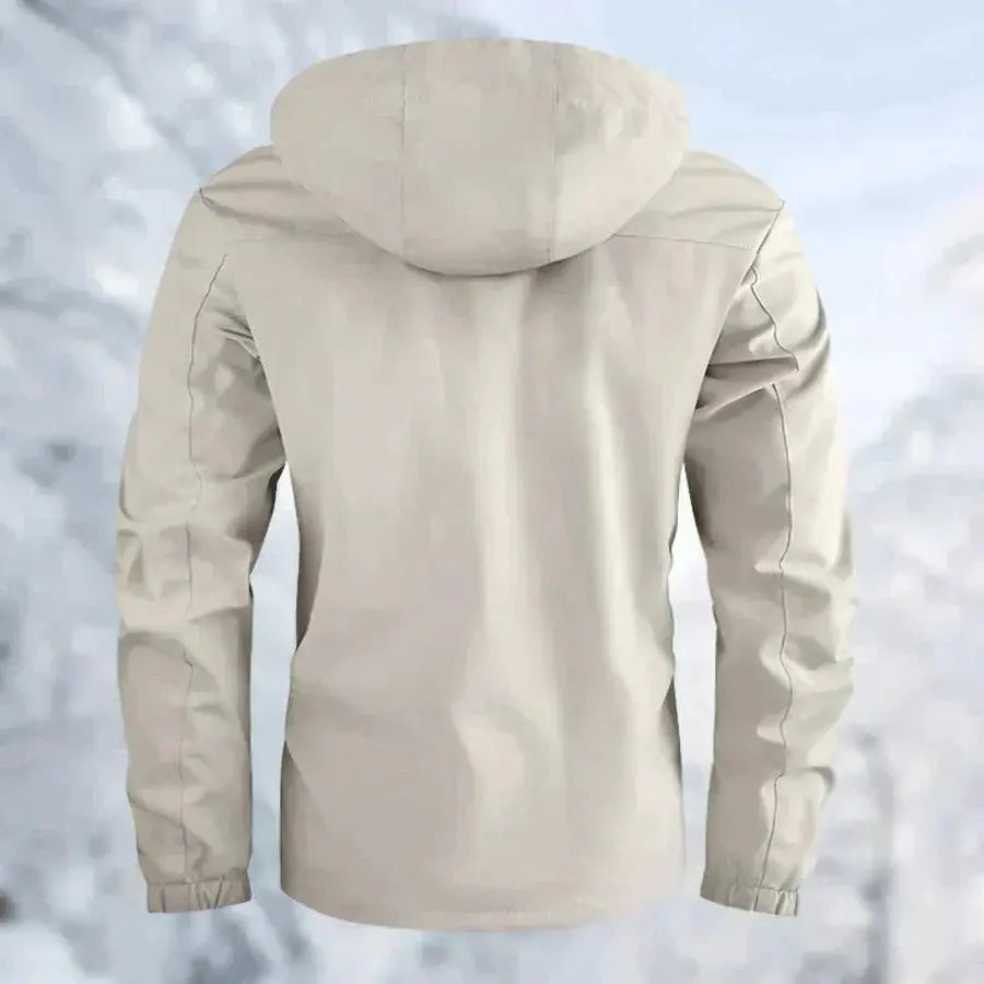 Men's Waterproof Jacket with Windproof Shell and Detachable Hood, Breathable Membrane Veldora