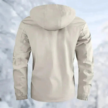 Men's Waterproof Jacket with Windproof Shell and Detachable Hood, Breathable Membrane Veldora
