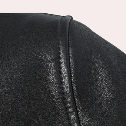 PU Leather Jacket with Zip Front and Soft Lining, Regular Fit for Men Veldora