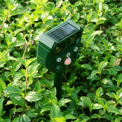 Ultrasonic Animal Repeller with Solar Power and Motion-Activated IR Light, 26-Foot Range Veldora
