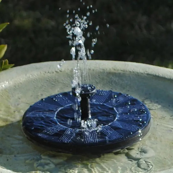 Solar Garden Fountain with Built-in Panel and Adjustable Spray, Floating Black 7-Inch Veldora