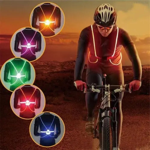 LED Safety Vest with 360° Fiber Optic Illumination and Rechargeable Battery, Adjustable Torso Fit Veldora
