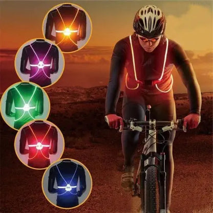 LED Safety Vest with 360° Fiber Optic Illumination and Rechargeable Battery, Adjustable Torso Fit Veldora