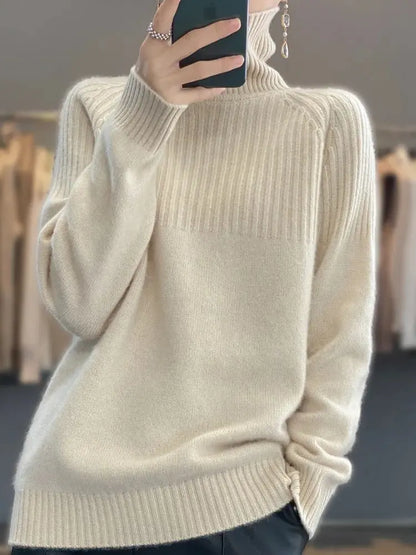 Cashmere Turtleneck Sweater with Fine Gauge Knit and Lightweight Warmth, Regular Fit Veldora