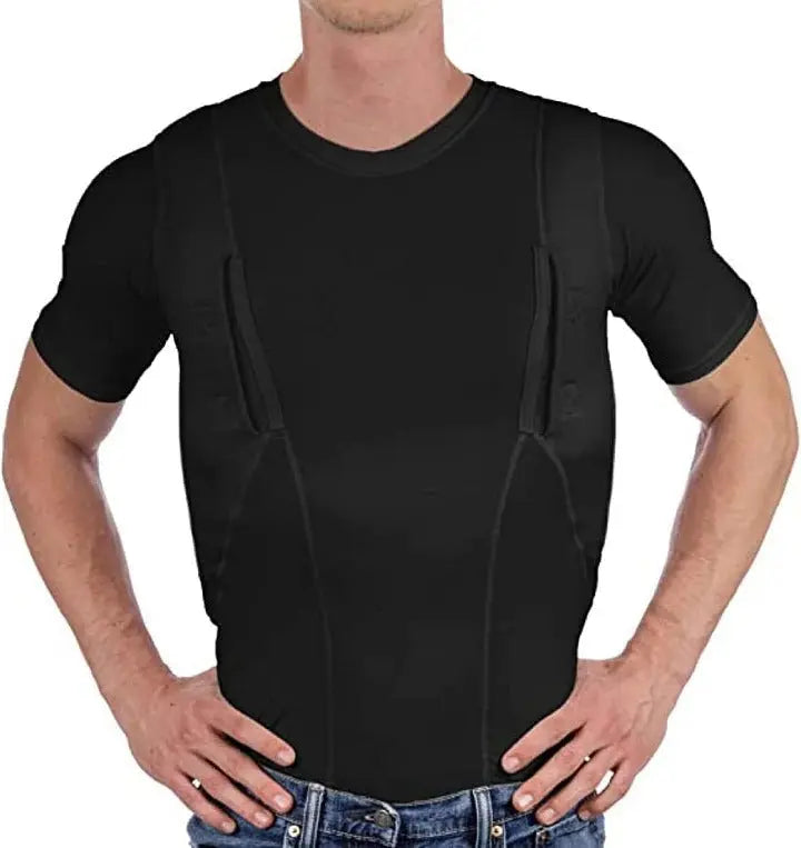 Concealed Carry Shirt with Dual Ambidextrous Holsters and Compression Fit, Breathable Veldora