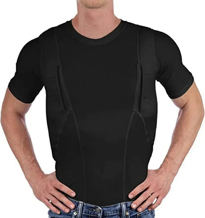 Concealed Carry Shirt with Dual Ambidextrous Holsters and Compression Fit, Breathable Veldora