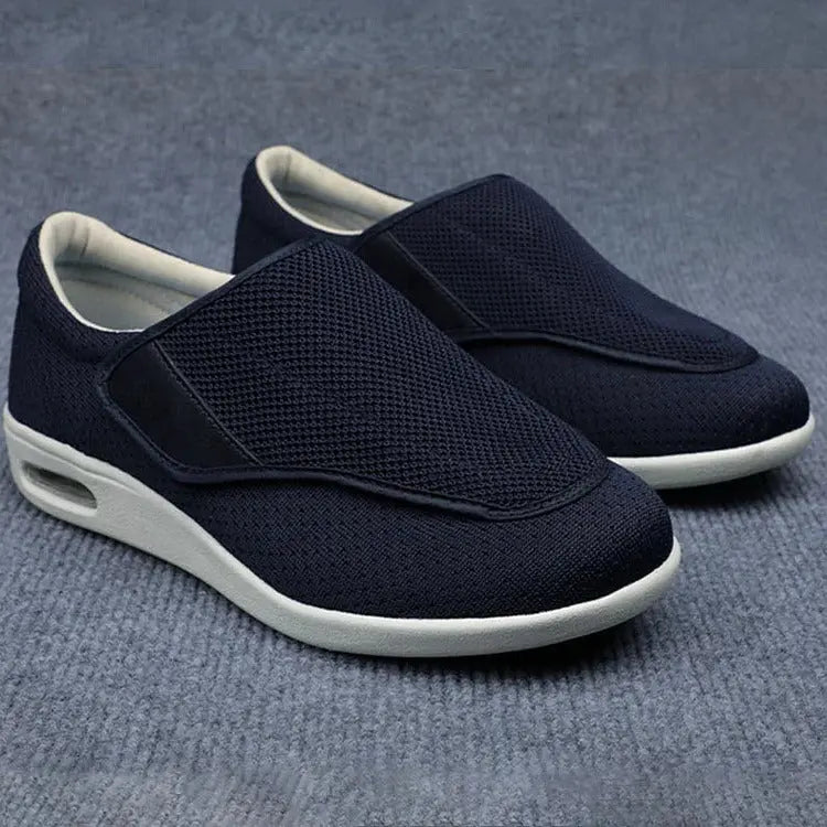 Wide Shoes for Swollen Feet with Removable Insoles and Hook-Loop Closure, Breathable Knit Veldora