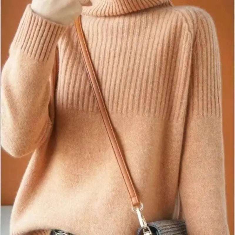 Cashmere Turtleneck Sweater with Fine Gauge Knit and Lightweight Warmth, Regular Fit Veldora