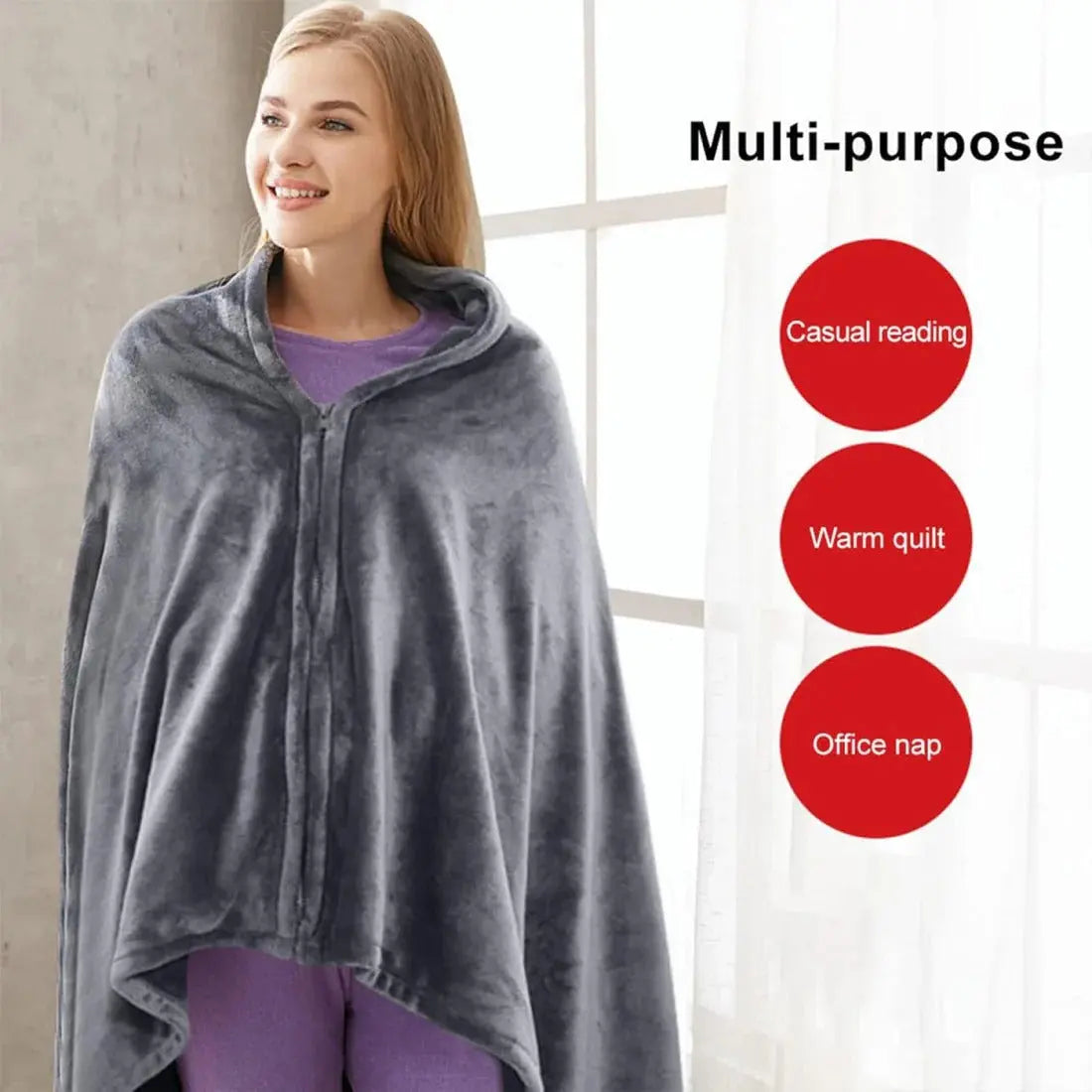 USB Heated Shawl with Rapid Heat and Multiway Wrap, Machine Washable Veldora