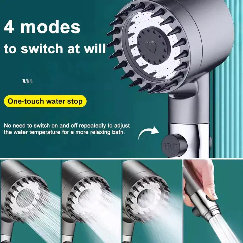 High Pressure Shower Head with Micro Nozzles and 9-Layer Filter, Flow Pause Veldora