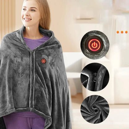 USB Heated Shawl with Rapid Heat and Multiway Wrap, Machine Washable Veldora