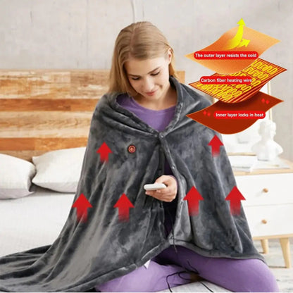 USB Heated Shawl with Rapid Heat and Multiway Wrap, Machine Washable Veldora