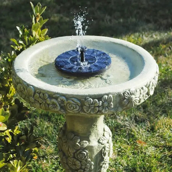 Solar Garden Fountain with Built-in Panel and Adjustable Spray, Floating Black 7-Inch Veldora
