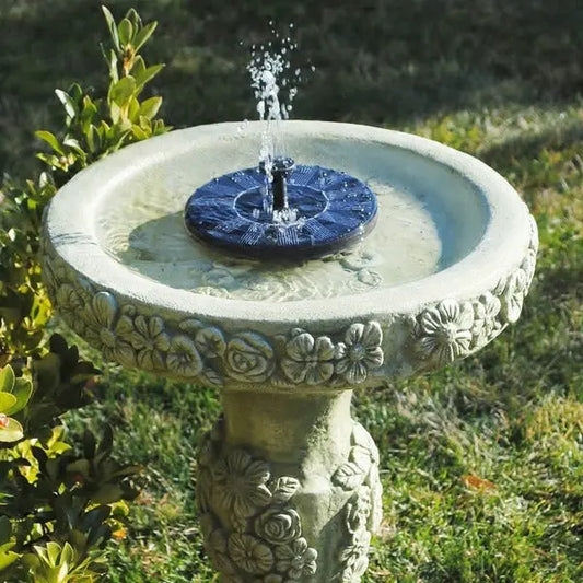 Solar Garden Fountain with Built-in Panel and Adjustable Spray, Floating Black 7-Inch Veldora