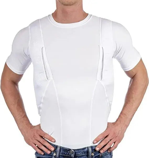 Concealed Carry Shirt with Dual Ambidextrous Holsters and Compression Fit, Breathable Veldora