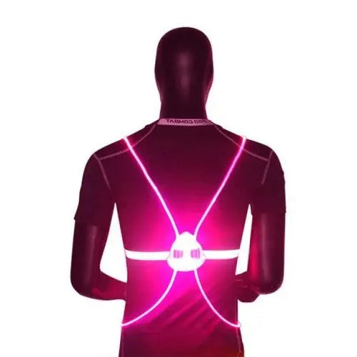 LED Safety Vest with 360° Fiber Optic Illumination and Rechargeable Battery, Adjustable Torso Fit Veldora