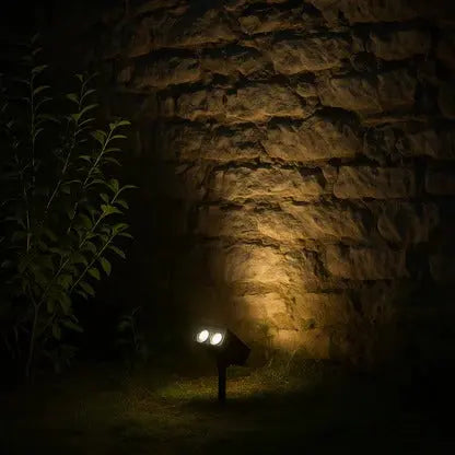 Adjustable Solar LED Spotlight with Zoom Lens and RGB Warm White Light, IP65 Weatherproof Veldora