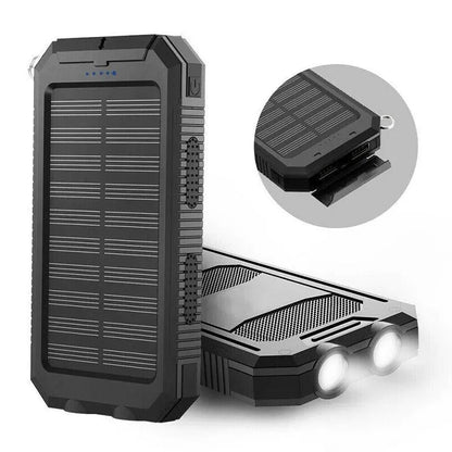 Solar Power Bank 500000mAh with Dual USB and Integrated LED Lights, Water Resistant Veldora