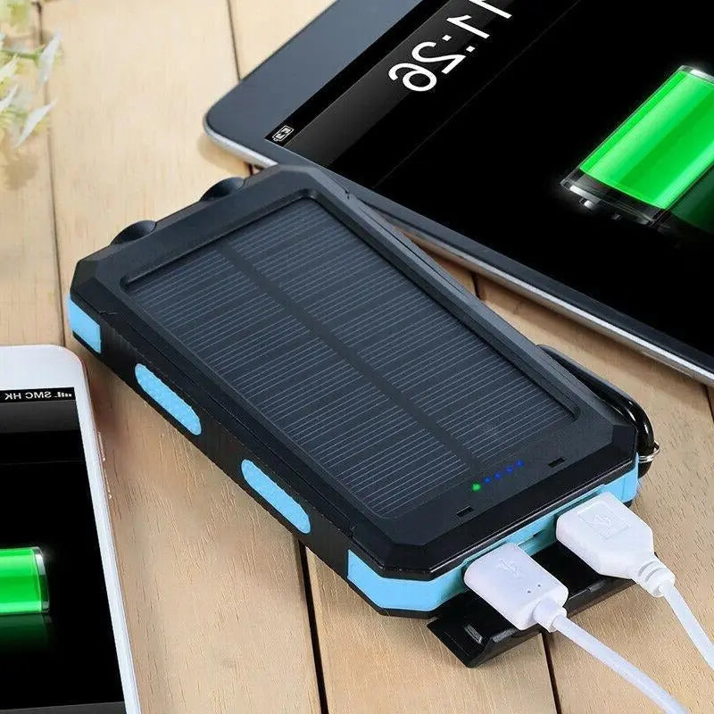 Solar Power Bank 500000mAh with Dual USB and Integrated LED Lights, Water Resistant Veldora