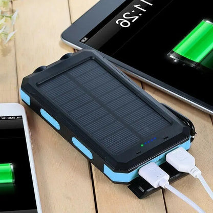 Solar Power Bank 500000mAh with Dual USB and Integrated LED Lights, Water Resistant Veldora