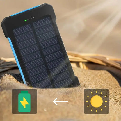 Solar Power Bank 500000mAh with Dual USB and Integrated LED Lights, Water Resistant Veldora
