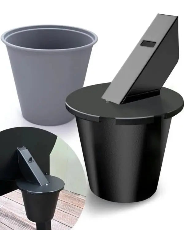 Grill Grease Collector with Fitted Lid and Reusable Liner, Toolless Mount for 1.6in Spouts Veldora