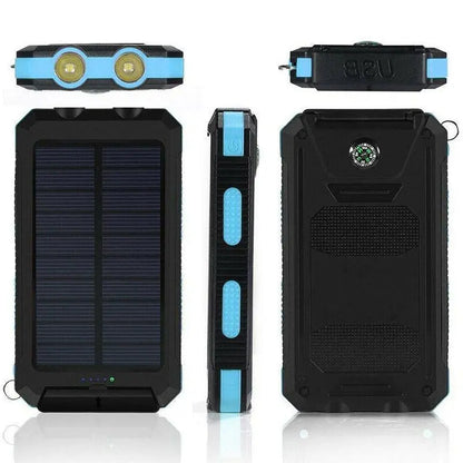 Solar Power Bank 500000mAh with Dual USB and Integrated LED Lights, Water Resistant Veldora
