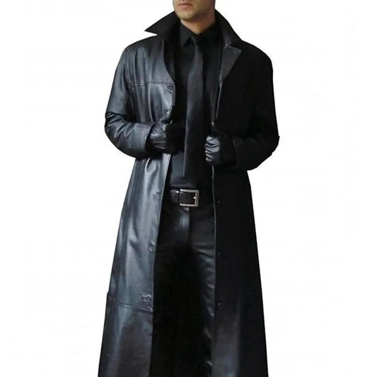 Men's Leather Coat with Top-Grain Finish and Breathable Lining, Regular Fit Veldora