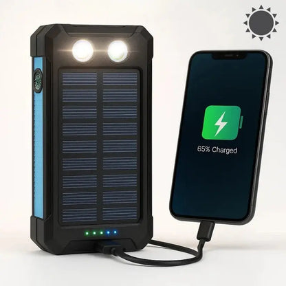 Solar Power Bank 500000mAh with Dual USB and Integrated LED Lights, Water Resistant Veldora