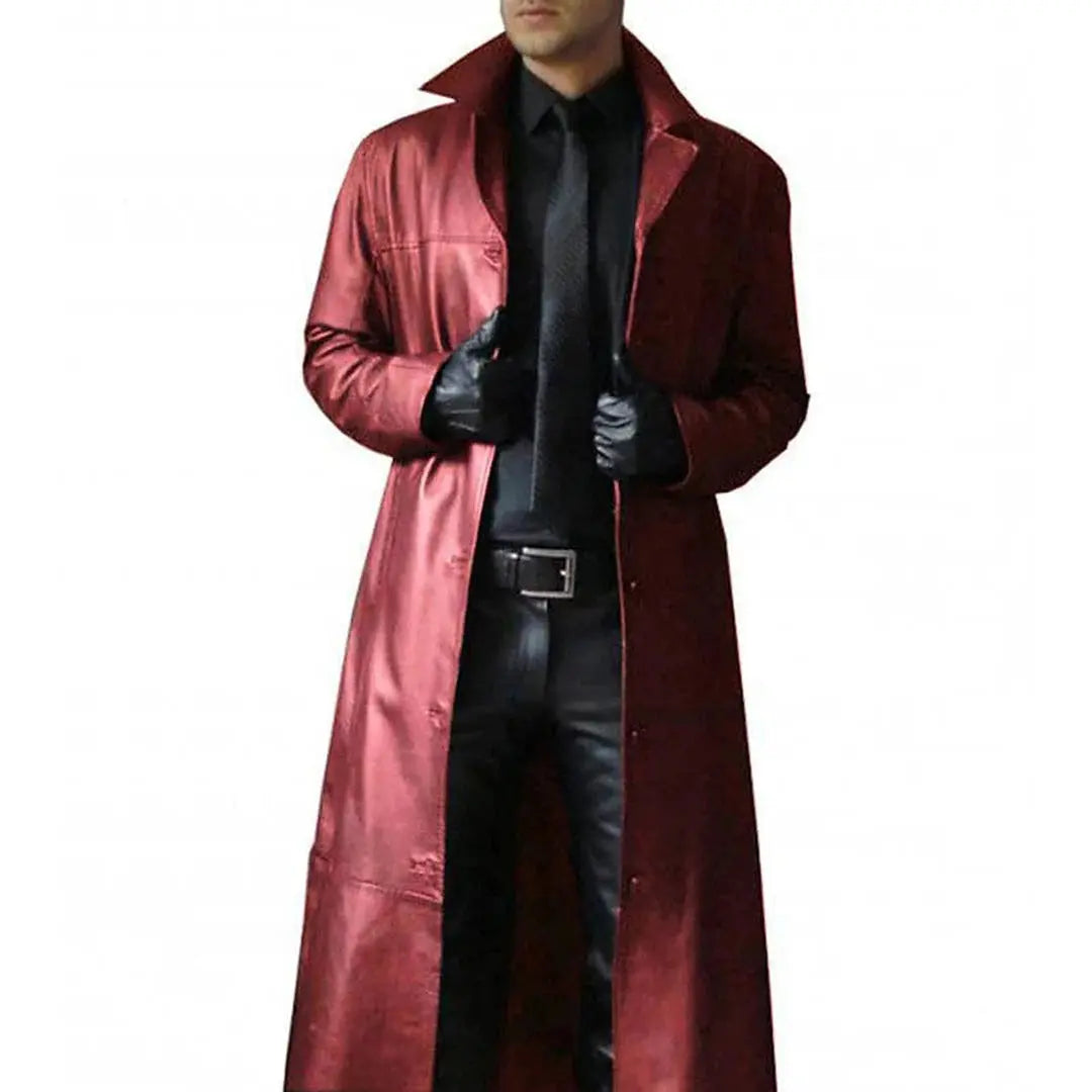 Men's Leather Coat with Top-Grain Finish and Breathable Lining, Regular Fit Veldora