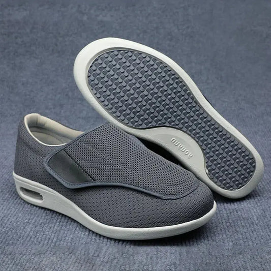Wide Shoes for Swollen Feet with Removable Insoles and Hook-Loop Closure, Breathable Knit Veldora